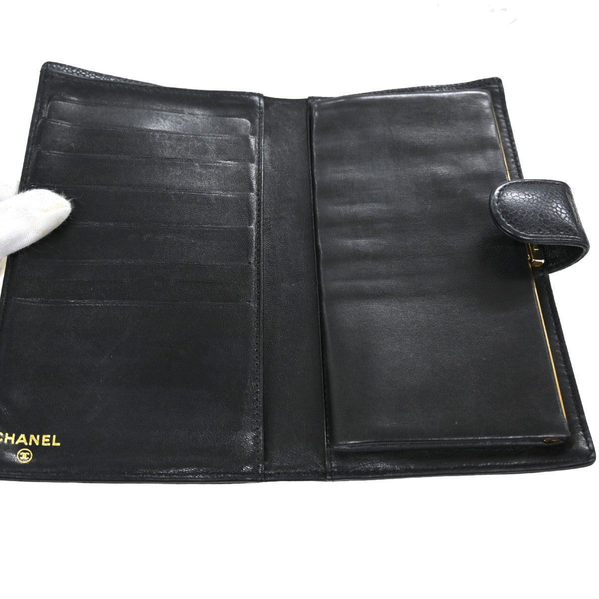 Chanel Timeless Cc French Wallet Caviar Black Leather Wallets Accessory (Authentic Pre-Loved)