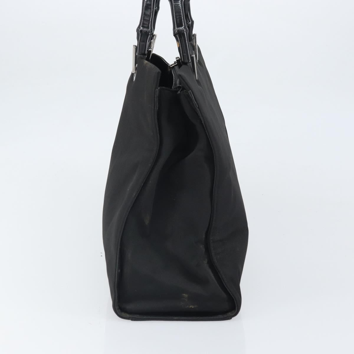 Gucci Bamboo Tote Bag Nylon Black Nylon Tote Bag Bag (Pre-Loved)