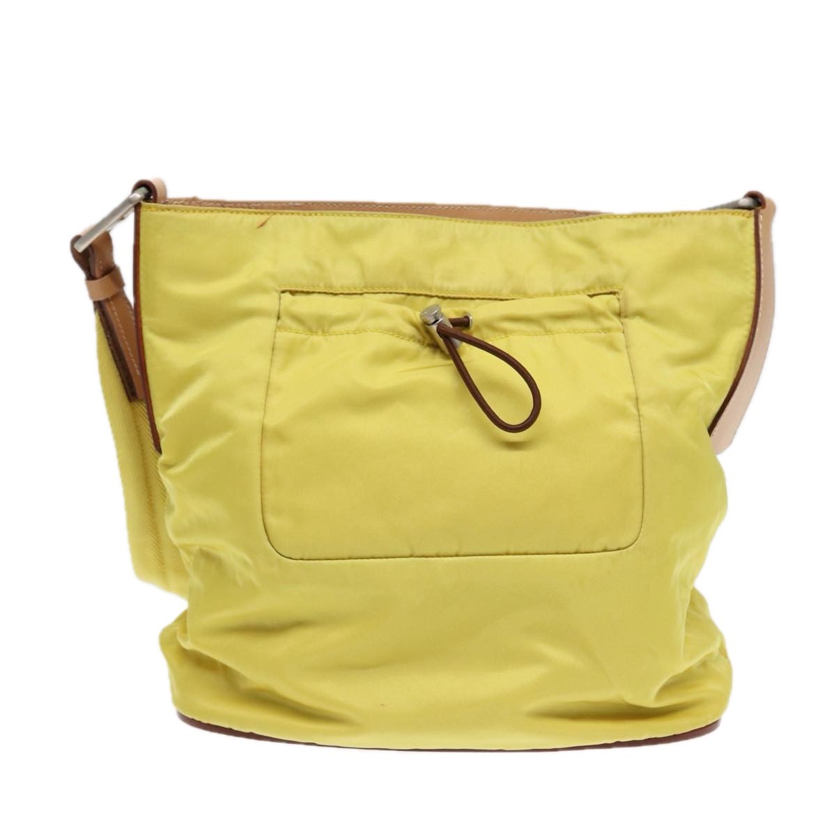 Prada Vintage Shoulder Bag Tessuto Yellow Nylon Shoulder Bag Bag (Authentic Pre-Loved)