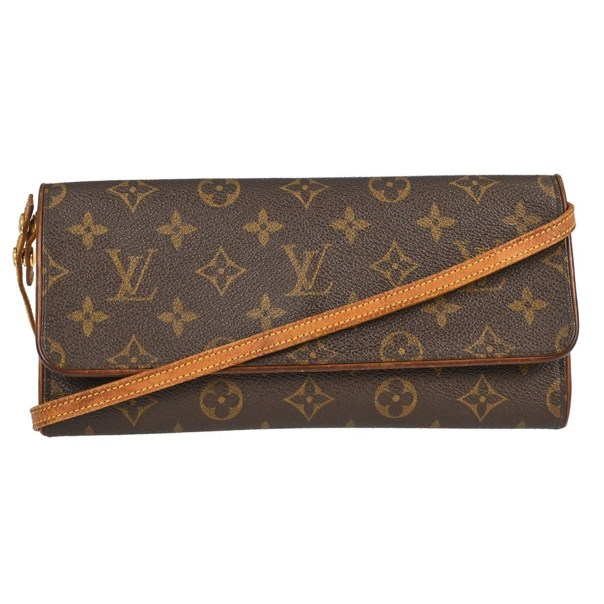 Louis Vuitton Twin Handbag Monogram Canvas Brown Canvas Clutche & Pouche Bag (Authentic Pre-Loved)