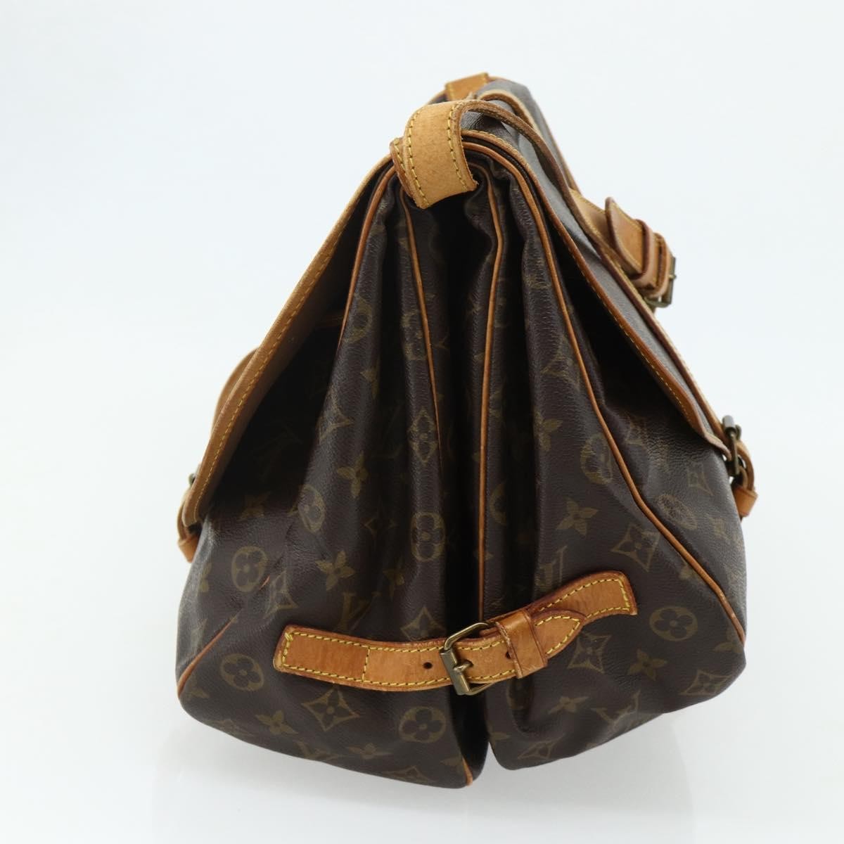 Louis Vuitton Saumur Handbag Monogram Canvas Brown Canvas Shoulder Bag Bag (Authentic Pre-Loved)
