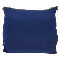 Prada Flat Messenger Tessuto With Leather Blue Nylon Shoulder Bag Bag (Pre-Loved)