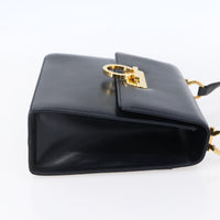 Salvatore Ferragamo Gancini Shoulder Bag Leather Navy Leather Shoulder Bag Bag (Pre-Loved)