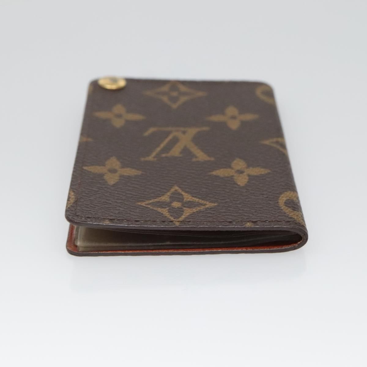 Louis Vuitton Porte Cartes Pression Card Case Monogram Canvas Brown Canvas Card Holders Accessory (Authentic Pre-Loved)