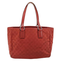 Gucci Vintage Open Tote Gg Canvas Red Canvas Tote Bag Bag (Authentic Pre-Loved)