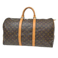 Louis Vuitton Keepall Bag Monogram Canvas Brown Canvas Travel Bag Bag (Authentic Pre-Loved)