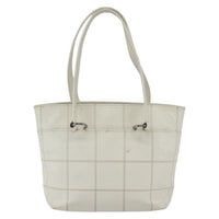 Chanel Square Stitch Tote Quilted Leather White Leather Tote Bag Bag (Authentic Pre-Loved)