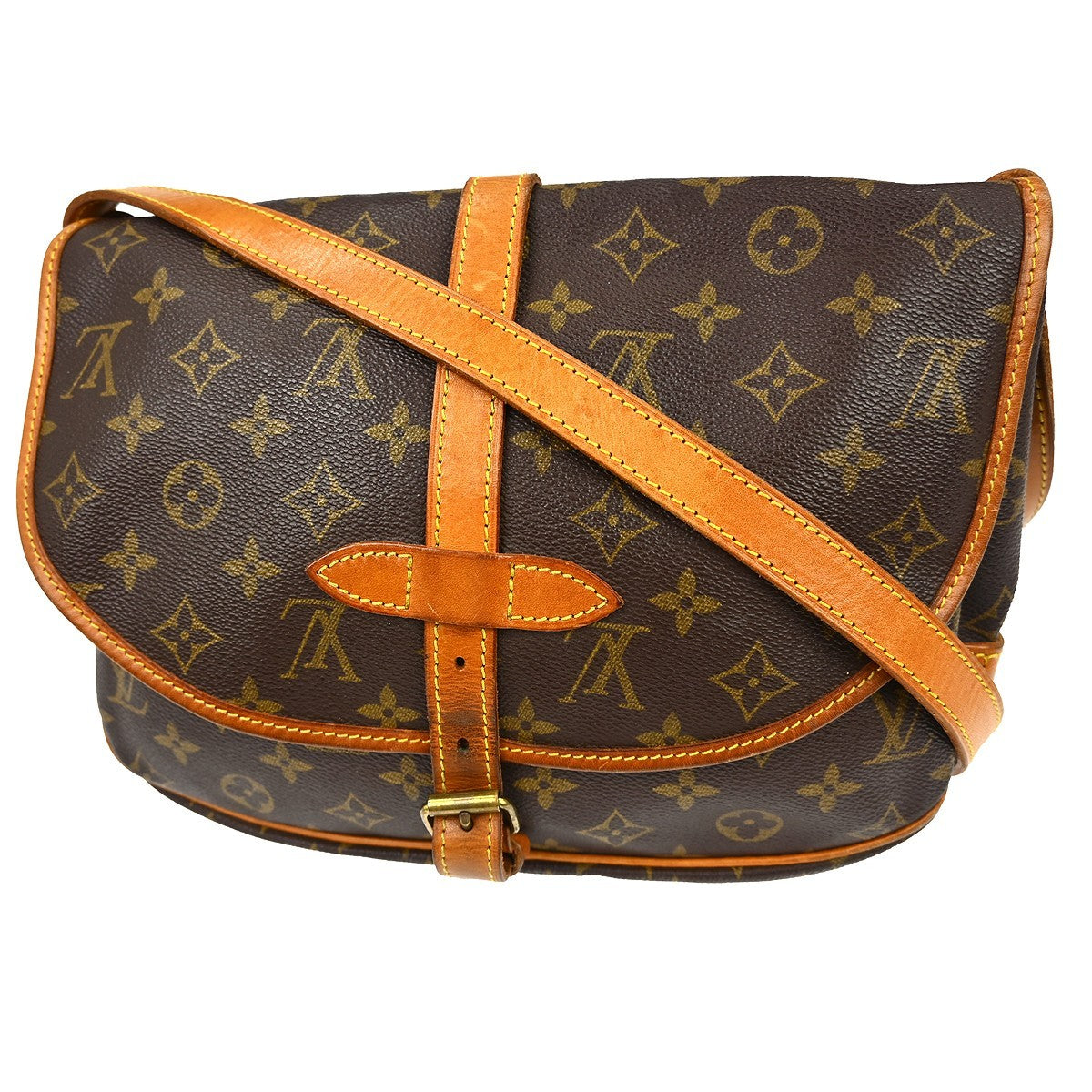Louis Vuitton Louis Vuitton Saumur Handbag Monogram Canvas Brown Canvas Shoulder Bag Bag (Pre-Loved)