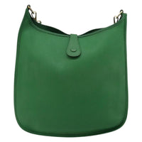 Hermes Evelyne Bag Gen Iii Toile And Leather Green Leather Shoulder Bag Bag (Authentic Pre-Loved)