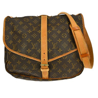 Louis Vuitton Saumur Handbag Monogram Canvas Brown Canvas Shoulder Bag Bag (Authentic Pre-Loved)