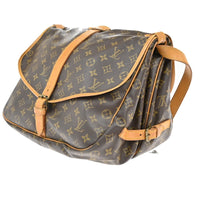Louis Vuitton Saumur Handbag Monogram Canvas Brown Canvas Shoulder Bag Bag (Pre-Loved)