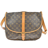 Louis Vuitton Saumur Handbag Monogram Canvas Brown Canvas Shoulder Bag Bag (Pre-Loved)