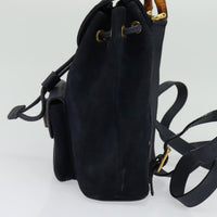 Gucci Gucci Bamboo Backpack Daim Navy Suede Backpack Bag (Authentic Pre-Loved)