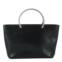 Chanel Vintage Tote Leather Black Leather Tote Bag Bag (Authentic Pre-Loved)
