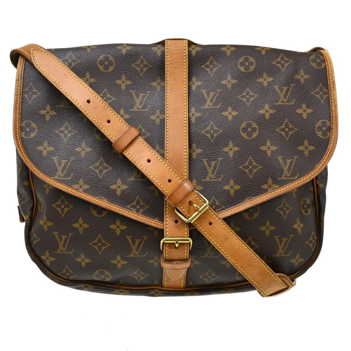 Louis Vuitton Louis Vuitton Saumur Handbag Monogram Canvas Brown Canvas Shoulder Bag Bag (Pre-Loved)
