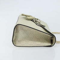 Gucci Emily Chain Flap Bag Guccissima Leather Beige Leather Shoulder Bag Bag (Pre-Loved)