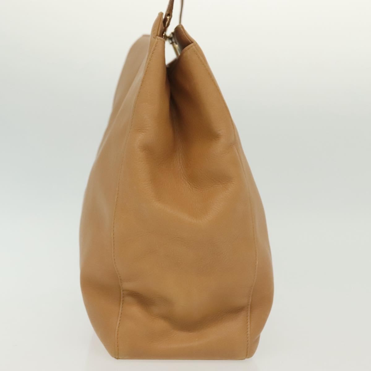 Salvatore Ferragamo Shoulder Bag Leather Beige Leather Shoulder Bag Bag (Pre-Loved)