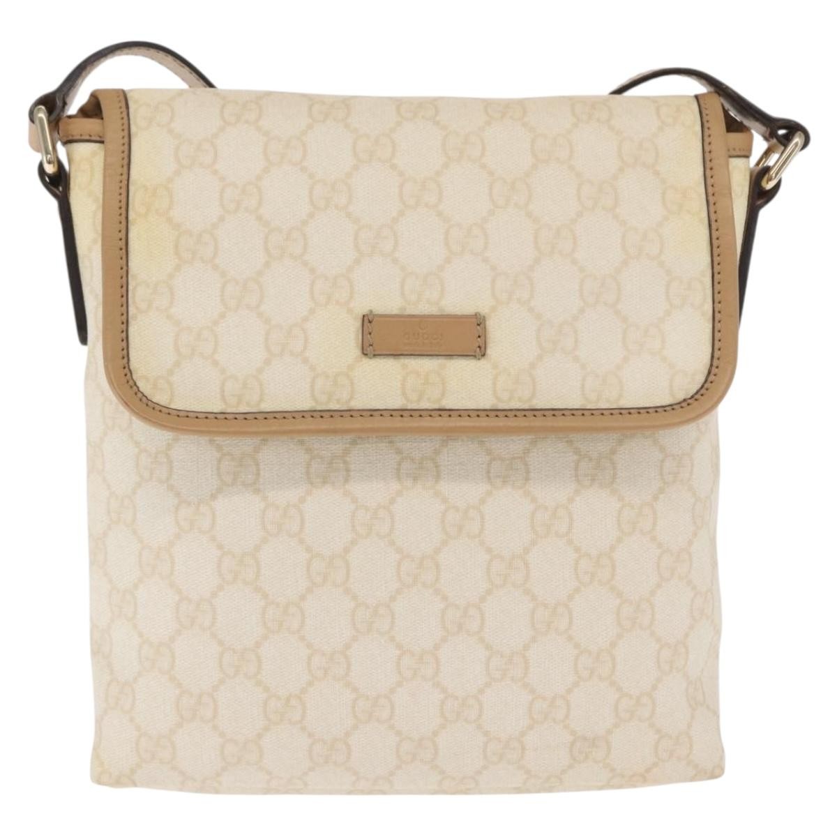 Gucci Flap Messenger Gg Coated Canvas White Pvc Shoulder Bag Bag (Pre-Loved)