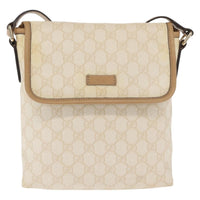Gucci Flap Messenger Gg Coated Canvas White Pvc Shoulder Bag Bag (Pre-Loved)