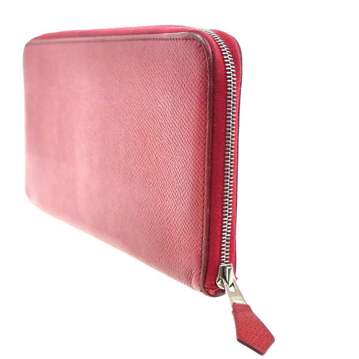 Hermes Azap Zip Around Wallet Epsom Red Leather Wallets Accessory (Authentic Pre-Loved)