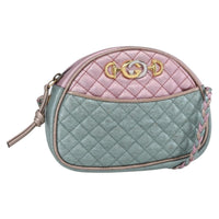 Gucci Trapuntata Camera Shoulder Bag Lambskin Blue Leather Shoulder Bag Bag (Authentic Pre-Loved)