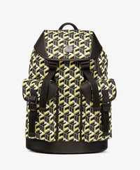 MCM Brandenburg Yellow/Black Cubic Monogram Unisex Nylon Backpack