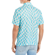 The Cabana Mens Linen Checkered Button-Down Shirt