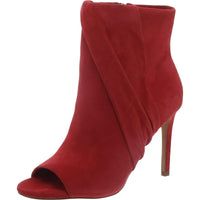 Atonna Womens Ruched Peep Toe Booties Hot Spice True Suede