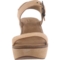 Aisley Orchid Womens Suede Ankle Strap Wedge Sandals