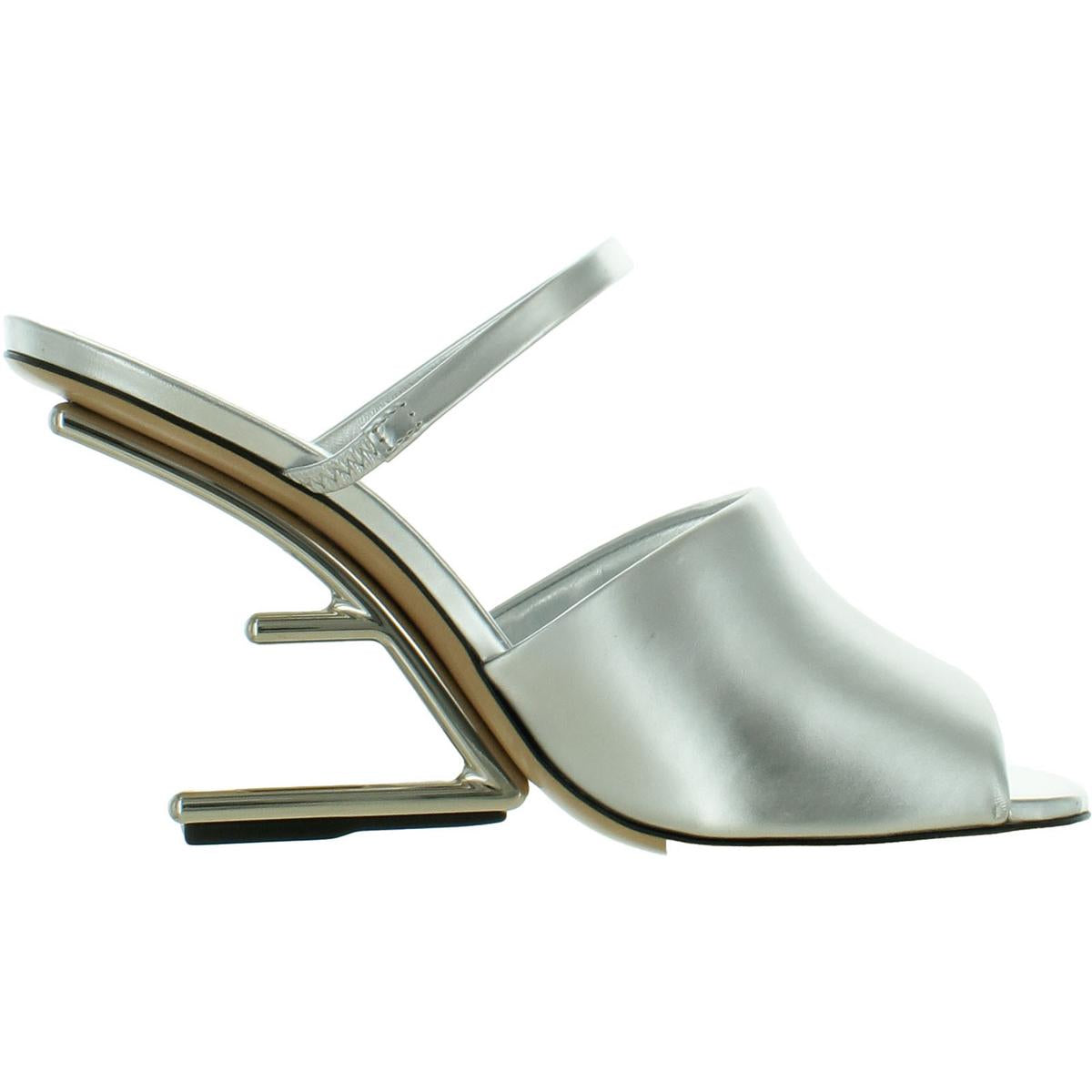 Womens No material tag Metallic Mule Sandals