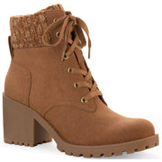 Romina Womens Knit Ankle Combat & Lace-up Boots
