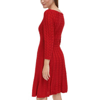 Petites Womens Knit Acrylic Sweaterdress