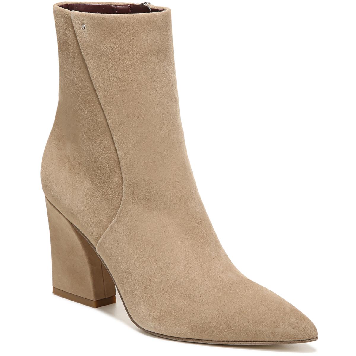 Vesi Womens Zipper Dressy Booties 8.5 Medium Taupe Leather