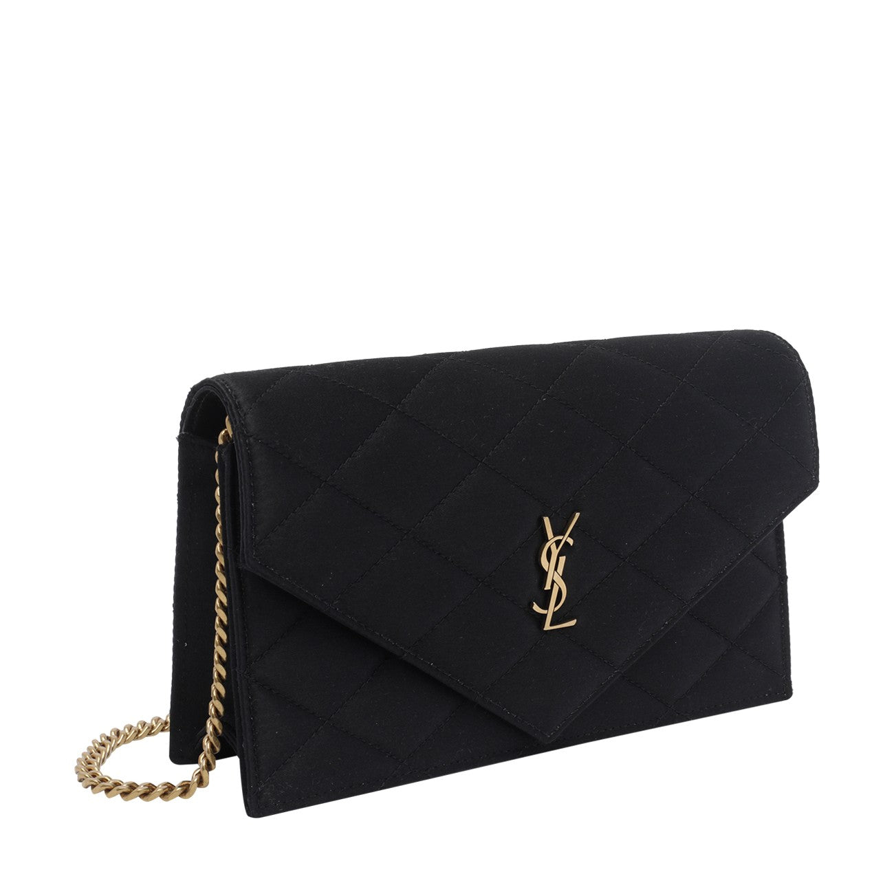 Saint Laurent Saint Laurent Women Satin Paris Wallet With Chain