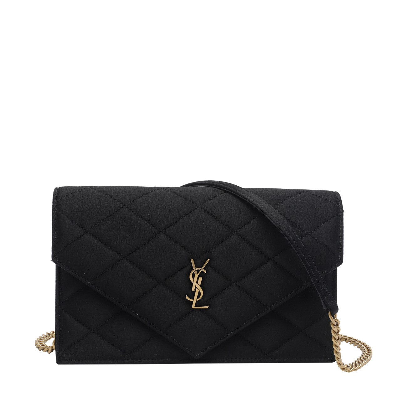 Saint Laurent Saint Laurent Women Satin Paris Wallet With Chain