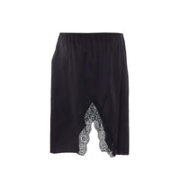 Saint Laurent Women Satin Silk Slip Skirt With Double Face Lace