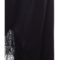 Saint Laurent Women Satin Silk Slip Skirt With Double Face Lace