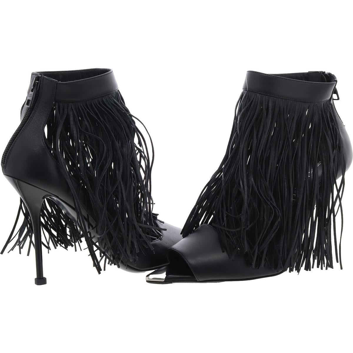 Womens Leather Metallic Heels
