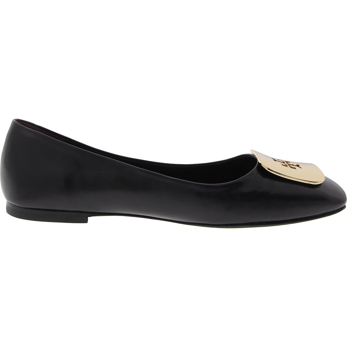 Womens Embellished Leather Ballet Flats