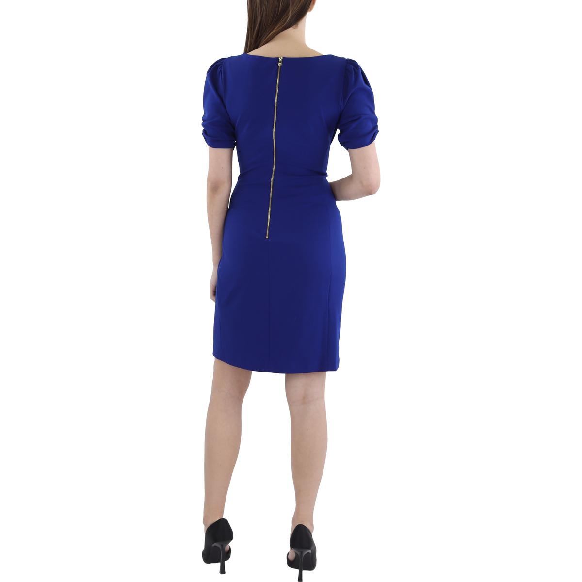 Womens Pleated Crepe Cocktail And Party Dress