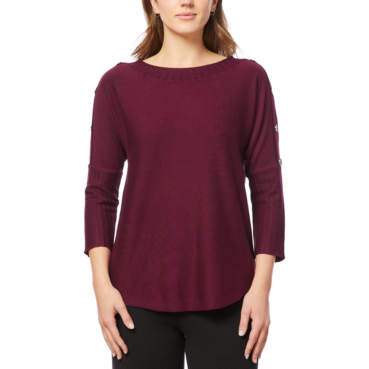 Womens Button Knit Pullover Sweater
