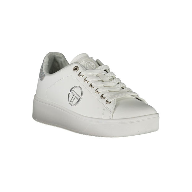Sergio Tacchini Chic White Lace-up Sneakers with Contrast Women's Details