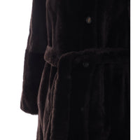 Brunello Cucinelli Women Shearling Coat With Belt And Monile
