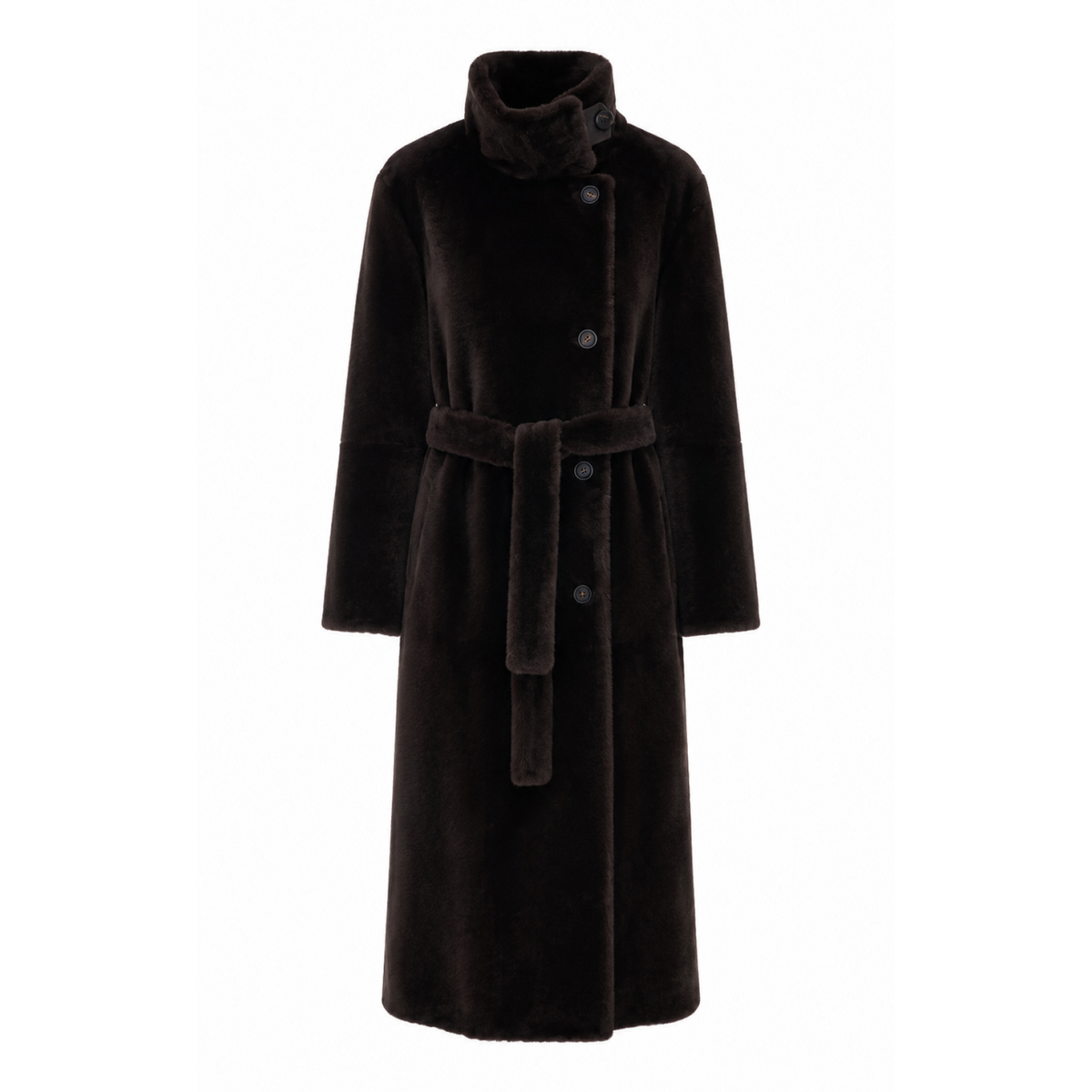 Brunello Cucinelli Women Shearling Coat With Belt And Monile