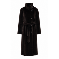 Brunello Cucinelli Women Shearling Coat With Belt And Monile