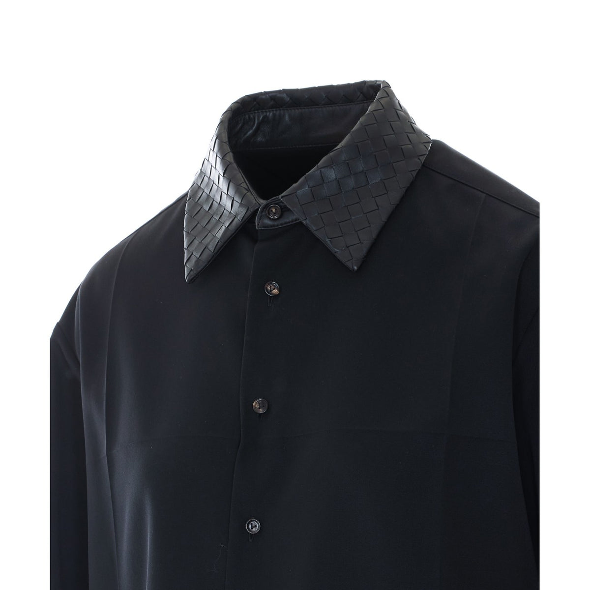 Bottega Veneta Women Shirt With Intrecciato Detail Collar