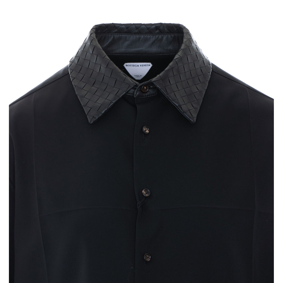 Bottega Veneta Women Shirt With Intrecciato Detail Collar