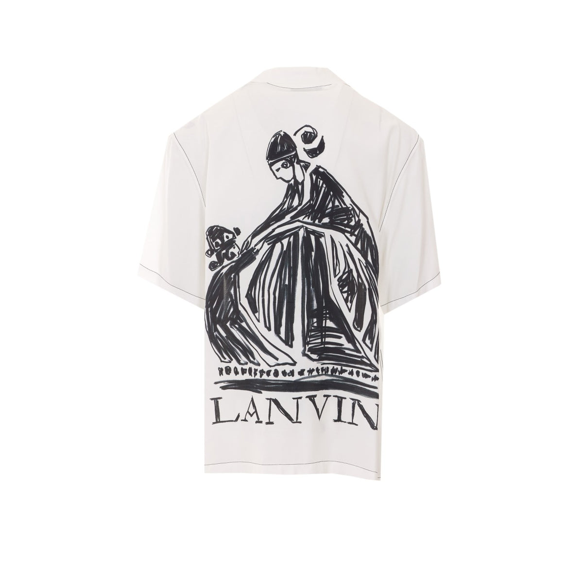 Lanvin Men Shirt With Mother And Daughter Print On The Back