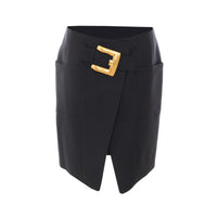 Balmain Women Short Belted Skirt
