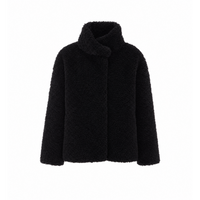 Herno Women Short Jacket Touch Fur Curly Effect
